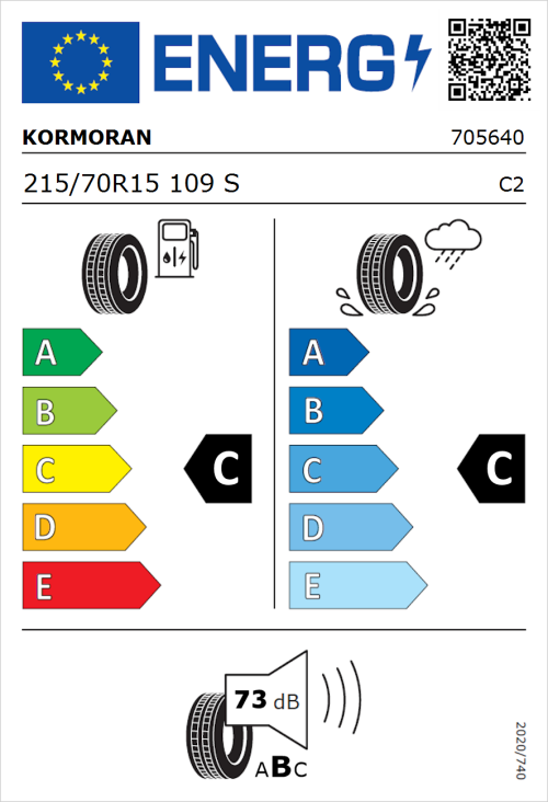 Tyre Label for Kormoran Cargo Speed Evo 215/70R15 109S